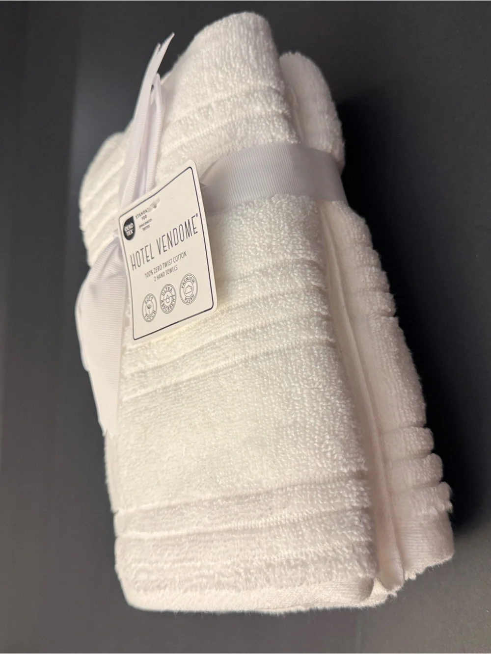 2pc HOTEL VENDOME Premium Plush Zero Twist Cotton Bath Hand Towel Set